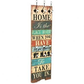 vidaXL Perchero de Pared Home IS con 6 Ganchos 120x40cm Decoración Casa Hogar
