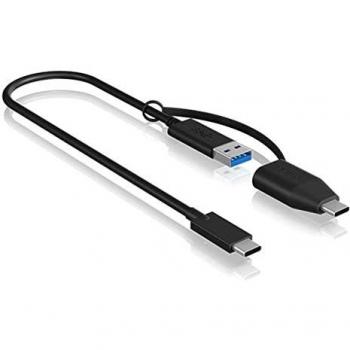ICY BOX IB-CB033 Cable USB 0,35 m USB 3.2 Gen 2 (3.1 Gen 2) USB C USB A Negro