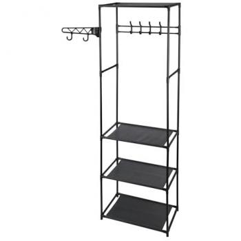 Armario perchero con estantes negro 170cm Well Home