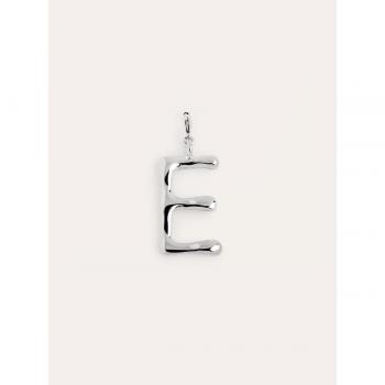 Charm Letter XL inicial E - Aleación de metales bañado en rodio