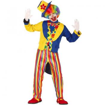Disfraz de Payaso Azul y Amarillo para hombre
