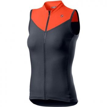 Castelli Solaris Black Orange Women Jersey, Size S