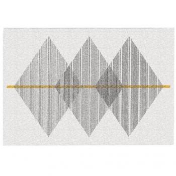 Alfombra Geométrica NIMIRIA - 160 x 230 cm - Blanco y Gris