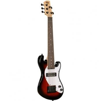 Kala U-Bass Solid Body 5-String Electric Bass Guitar - Jet Black Gloss Finish