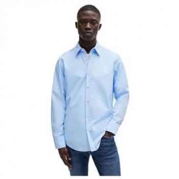 BOSS Relegant Long Sleeve Shirt - Open Blue, Regular Fit