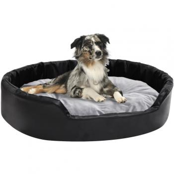 Cama para perro Day and Night de felpa y cuero sintético negra y gris 90x79x20 cm