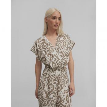Top de mujer cruzado con estampado étnico
