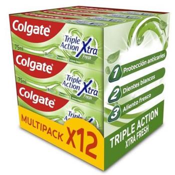 Pasta Dental Colgate Triple Acción Extra Fresca 75 ml - Protección Anticaries, Blanqueamiento y Aliento Fresco para Toda la Familia