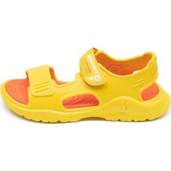 Biomecanics Yema 232290 Sandalias abiertas de niña en color amarillo, talla 24-34, con logotipo y doble cierre adherente