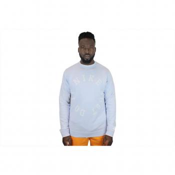 Nike M NSW CE CRW Ft Wash Camiseta, Hombre, Half Blue/Summit White, L