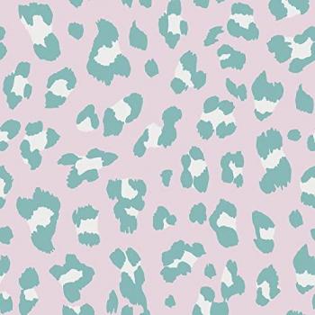 Big Cat Bubblegum Green and Pink Non-Woven Removable Wallpaper