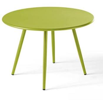 Mesa de centro redonda de metal verde Palavas - Oviala