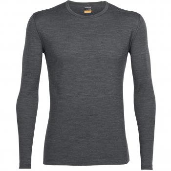 Icebreaker Mens Oasis LS Crewe Bajo la Ropa Térmica, Hombre, Gritstone HTHR, XL