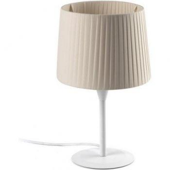 Lámpara de mesa Samba Tela, acero 36 Cm, mini sobremesa blanca/encintada beige