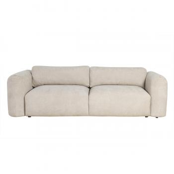 Sofá cama 4 plazas con canapé de terciopelo chenilla beige crush