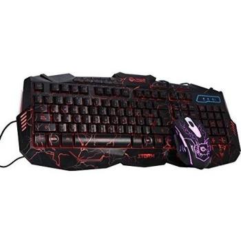 TALIUS Storm - Kit Teclado & ratón Gaming, iluminación LED, 2400 dpi