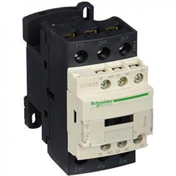 Contactor TeSys D LC1D25FE7 Schneider Electric, 3 polos (3 NA), 25 A, bobina 115 V AC, utilizado para aplicaciones de corriente alterna hasta 11 kW