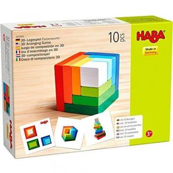 HABA-305460 3D Cubo de Color Juego de composición, Multicolor