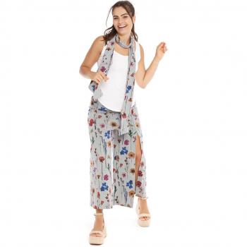 Pantalón Palazzo Estampado para Mujer con Cinturilla Elástica Mamatayoe