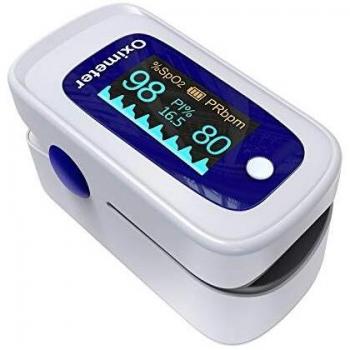 Oximetro dedo, Pulsioximetro Portátil Ligero, medidor de oxigeno en sangre para Pulso, medidor saturacion oxigeno con Pantalla OLED Omnidireccional, oxímetro con Alarma, Incluye Cordón y 2 Pilas AAA
