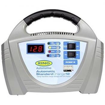 Cargador de batería automático 12V 12A para vehículos hasta 3.0L, compatible con baterías de plomo-ácido y gel, protección contra sobrecargas - RING RECB212