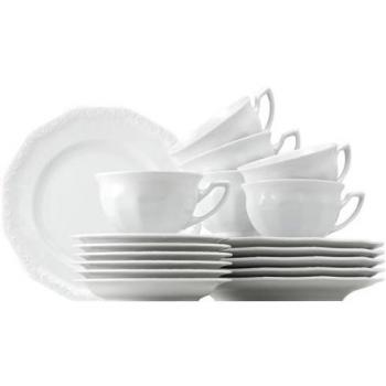 Juego de café Rosenthal Maria Weiss 18 piezas para 6 personas, porcelana blanca