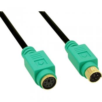 Extensión PS/2 InLine® 2m, Conector Verde, Contactos de Oro, PC99, Premium