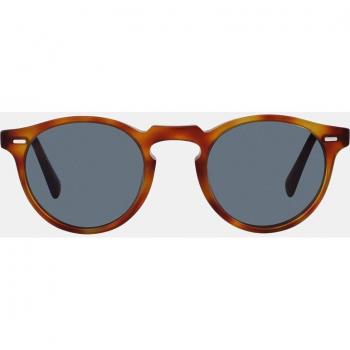 Oliver Peoples Gregory Peck SUN OV 5217/S Retro Round Semi Matt Havana Indigo Photochromic Sunglasses - Brown, Size: 47x23x150mm