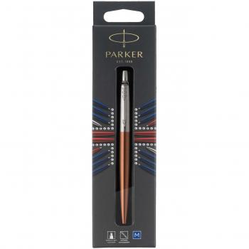 Bolígrafo retráctil Parker Jotter Chelsea Naranja con trim cromado y tinta azul de punta media