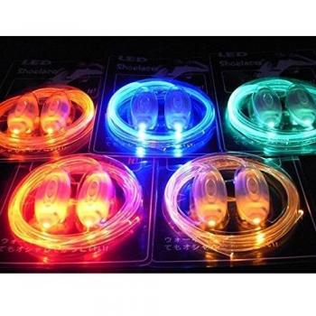 Vnfire Intermitente Bright LED Cordones de los Zapatos Cordones Luminosos de 80cm azul