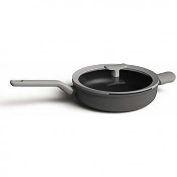 Berghoff 3950165 - Sartén de 26 cm, 2.9 l con tapa, revestimiento antiadherente, cuerpo aluminio, mango ergonómico, induccion, vitro, gas, gris
