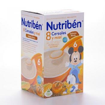 Nutriben Papilla 8 Cereales Galletas Maria con Toque de Miel, 600g