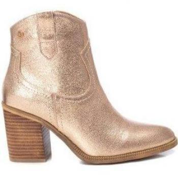 Botín de Mujer XTI 142330 Oro Crema con Detalle de Cremallera
