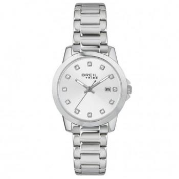 Reloj de Mujer Breil EW0705 (Ø 28 mm) - Movimiento de cuarzo, caja de acero inoxidable, esfera plateada con detalles en cristal, correa de acero inoxidable, resistencia al agua hasta 30 metros