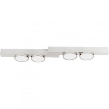Lámpara de techo moderna Lucande Kellino, 4 luces, gris níquel, metal, GU10, para salón y comedor