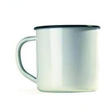 Taza de Acero Esmaltada Blanca La Estrella 8cm