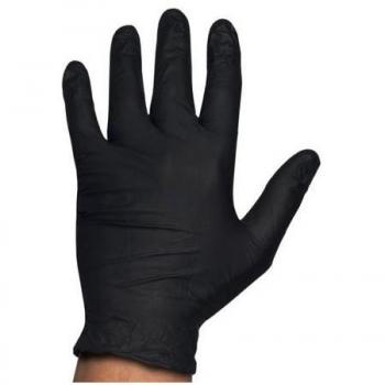 Guante de nitrilo desechable Pro negro 5gr, Talla S, 100 unidades, sin polvo