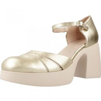 Sandalias de Piel para Mujer Wonders H4950 en Dorado con Tacón de 7,5 cm