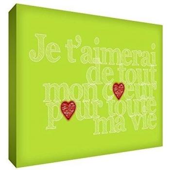 Feel Good Arte en la marco Lienzo amaré toda mi corazón para toda mi vida, cal 30 x 20 cm