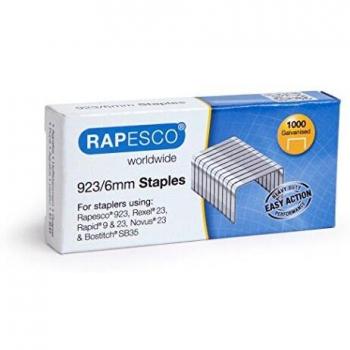 Grapas Rapesco Gran Capacidad 923/6 mm Galvanizadas - Caja de 1000 Unidades