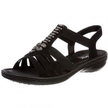 Rieker Women's 60806 Closed Toe Sandals, Schwarz Schwarz, 7.5 UK