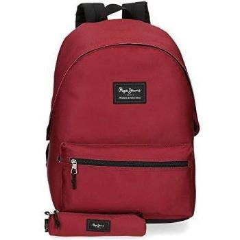 Pepe Jeans Aris Mochila para Portátil 15,6 + Estuche Escolar Rojo 31x44x17,5 cms Poliéster 23.87L