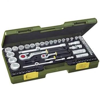 PROXXON 23286 2223286-Estuche Industrial 1/2 + 1/4 pcs, 0 V, Multicolor, 10.2 cm, Set de 65 Piezas