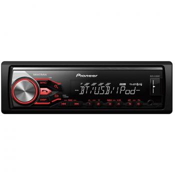 Pioneer MVH-X380BT - Radio con RDS, Bluetooth, color negro y rojo