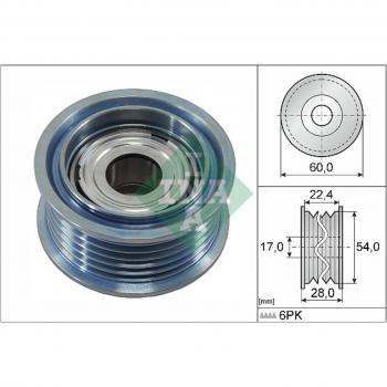 Polea tensora/guía, correa trapezoidal y poli V INA 532 0900 10