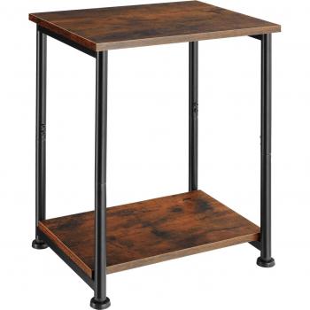 Mesa auxiliar Yonkers 38,5 x 30 x 51,5 cm - Mesa auxiliar moderna de estilo industrial con tableros de aglomerado efecto madera y recubrimiento protector de melamina, estructura sólida de acero con revestimiento