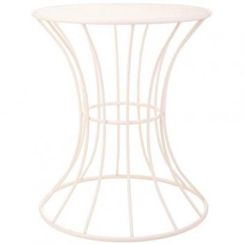 Mesa Auxiliar Rectangular Blanca de Hierro - 20 x 50 x 21 cm - Diseño Contemporáneo Alexandra House