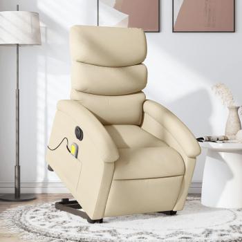 Sillón de masaje eléctrico reclinable elevable en tela disponible en gris claro, gris oscuro, negro y crema