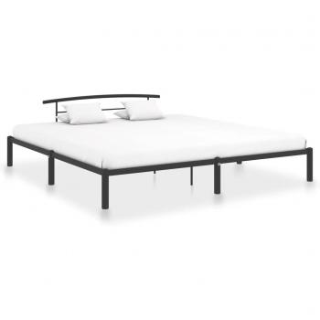 Estructura de cama de metal negro 200x200 cm con patas redondas