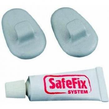 Metaltex Blister 2 PERCHITAS + Pegamento Q.B, Gris Metalizado, Estandar